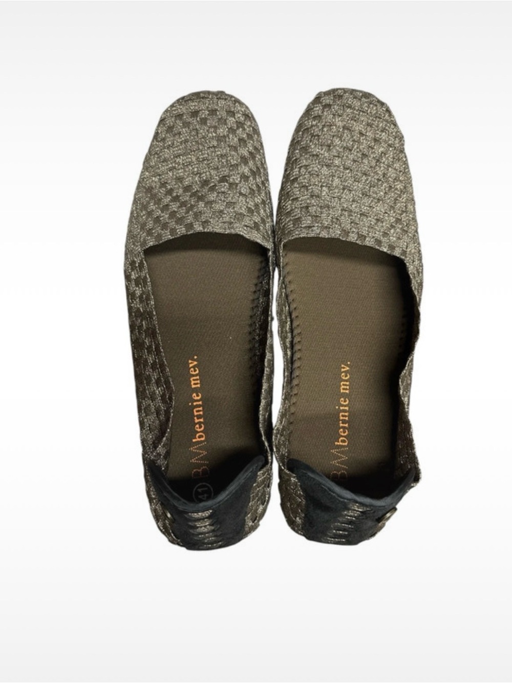 bernie mev. Women's Woven Slip-On Flats in Olive Green